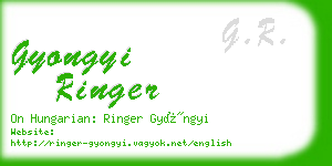 gyongyi ringer business card